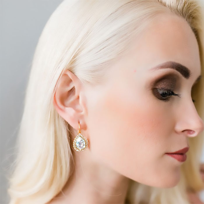 Auskari „Debesu Piliens (White Patina)” ar Swarovski™ kristāliem