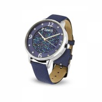 Stainless Steel Lady Watch “Tempo” dazzling with Crystals by Swarovski® (Bermuda Blue)