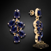 Auskari „Amber II (Dark Indigo)“ ar Preciosa® kristāliem