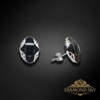 Sudraba auskari „Delija (Graphite Lite Chrome)“ ar Swarovski® kristāliem