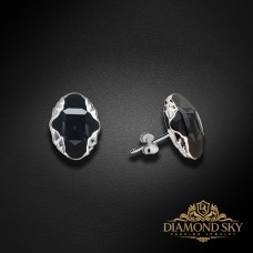 Sudraba auskari „Delija (Graphite Lite Chrome)“ ar Swarovski® kristāliem