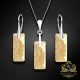 Sudraba komplekts „Augošais Kristāls II (Golden Shadow)“ ar Swarovski™ kristāliem