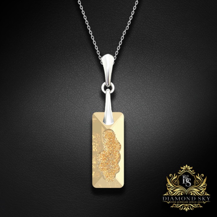 Sudraba komplekts „Augošais Kristāls II (Golden Shadow)“ ar Swarovski™ kristāliem