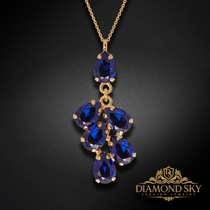 Komplekts sievietēm „Amber II (Dark Indigo)“ ar Preciosa® kristāliem