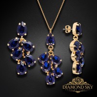 Jewelry Set “Amber II (Dark Indigo)” created with Crystals by Preciosa®