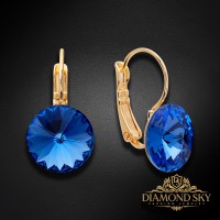 Earrings “Clarice II (Sapphire)” created with Crystals by Swarovski®