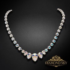 Kāzu kaklarota „Leonora (Aurora Borealis)“ ar Swarovski™ kristāliem