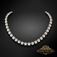 Necklace “Classic” (White Opal) embellished with Crystals by Swarovski®