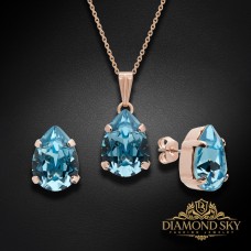 Komplekts sievietēm „Venus II (Aquamarine)“ ar Swarovski® kristāliem