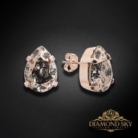 Серьги «Венус II (Rose Patina)» с кристаллами Сваровски™