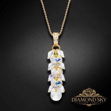 Sudraba kulons „Flamenco (Aurora Borealis)“ ar Swarovski® kristāliem