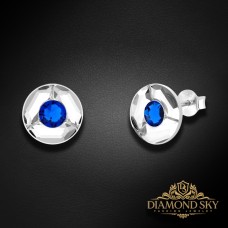 Sudraba auskari „Astra (Capri Blue)“ ar Swarovski® kristāliem