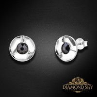 925 Sterling Silver Earrings “Astra (Hematite)” created with Crystals by Swarovski®