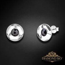 Sudraba auskari „Astra (Hematite)“ ar Swarovski® kristāliem