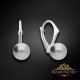 Sudraba auskari „Ranī (Light Grey)“ ar Swarovski® pērlēm