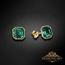 Sudraba auskari „Imperial II (Emerald)“ ar Swarovski® kristāliem