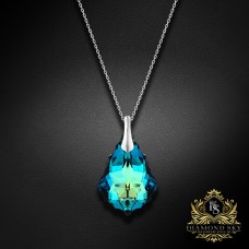 Sudraba kulons „Baroque V (Bermuda Blue)“ ar Swarovski® kristāliem