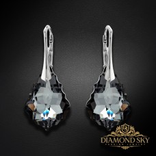 Sudraba auskari „Baroks V (Silver Night)“ ar Swarovski® kristāliem