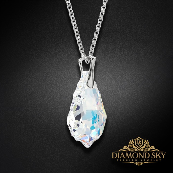 Sudraba kulons „Baroque V (Aurora Borealis)“ ar Swarovski® kristāliem