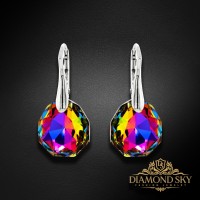 925 Sterling Silver Earrings “Frozen Edges (Vitrail Medium)” created with Crystals by Swarovski®