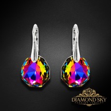 Sudraba auskari „Ledus Šķautnes (Vitrail Medium)“ ar Swarovski® kristāliem