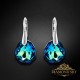 Sudraba auskari „Ledus Šķautnes (Bermuda Blue)“ ar Swarovski® kristāliem