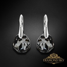 Sudraba auskari „Ledus Šķautnes (Silver Night)“ ar Swarovski® kristāliem