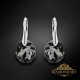 Sudraba auskari „Ledus Šķautnes (Silver Night)“ ar Swarovski® kristāliem