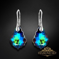 Sudraba auskari „Baroks V (Meridian Blue)“ ar Swarovski® kristāliem