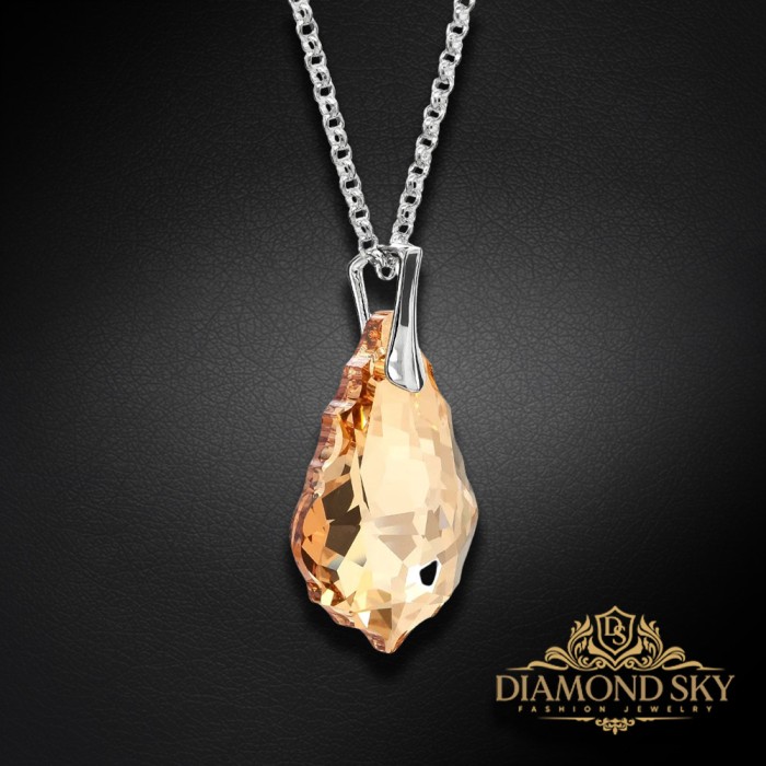 Sudraba kulons „Baroque V (Golden Shadow)“ ar Swarovski® kristāliem