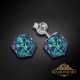 Sudraba auskari „Rubicon II (Bermuda Blue)“ ar Swarovski® kristāliem