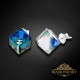 Sudraba auskari „Rubicon II (Bermuda Blue)“ ar Swarovski® kristāliem