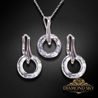 925 Sterling Silver Jewelry Set “Cosmic Ring” embellished with Crystals by Swarovski®