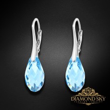 Sudraba auskari „Enchanté (Aquamarine)“ ar Swarovski® kristāliem