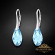 Sudraba auskari „Enchanté (Aquamarine)“ ar Swarovski® kristāliem
