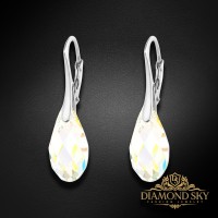 Sudraba auskari „Enchanté (Aurora Borealis)“ ar Swarovski® kristāliem