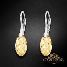 Sudraba auskari „Enchanté (Golden Shadow)“ ar Swarovski® kristāliem