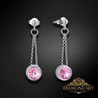 Sudraba auskari „Bonbons (Light Rose)“ ar Swarovski® kristāliem