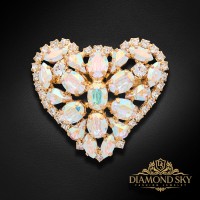 Brosa „Kristāla Sirds II“ ar Swarovski™ kristāliem