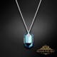 Sudraba kulons „Simbioze (Aquamarine Metallic Blue)“ ar Swarovski™ kristāliem
