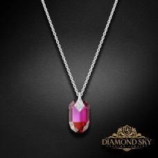 Sudraba kulons „Symbiosis II (Fuchsia Red Magma)“ ar Swarovski® kristāliem