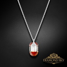 Sudraba kulons „Simbioze II (Red Magma)“ ar Swarovski™ kristāliem