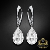 Sudraba auskari „Mēness Gaisma“ ar Swarovski™ kristāliem