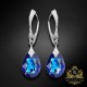 Sudraba auskari „Mēness Gaisma (Bermuda Blue)“ ar Swarovski™ kristāliem