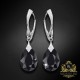 Sudraba auskari „Mēness Mirdzums (Jet)“ ar Swarovski® kristāliem