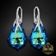 Sudraba auskari „Baroka VI (Bermuda Blue)“ ar Swarovski™ kristāliem