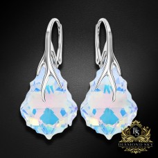 Sudraba auskari „Baroka VI (Aurora Borealis)“ ar Swarovski™ kristāliem