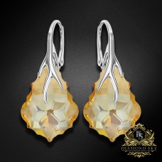 Sudraba auskari „Baroka VI (Golden Shadow)“ ar Swarovski™ kristāliem