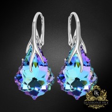 Sudraba auskari „Baroka VI (Vitrail Light)“ ar Swarovski™ kristāliem