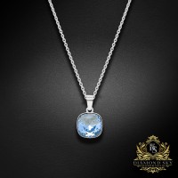925 Sterling Silver Pendant “Glare (Aquamarine)” created with Crystals by Swarovski®